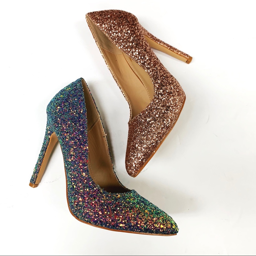 Champagne Glitter Pump
